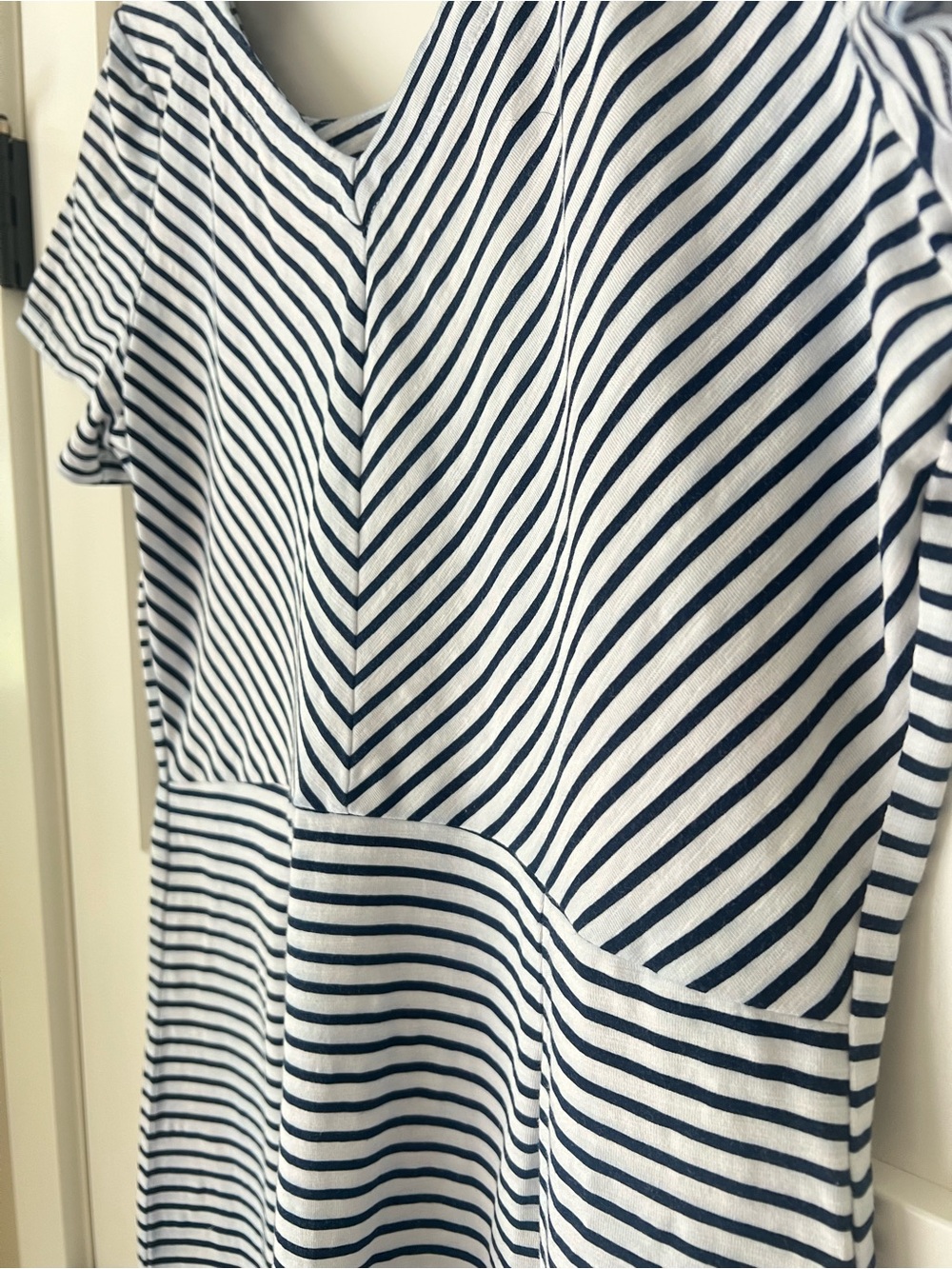 Tommy Bahama Navy White Striped Tropical Floral Cotton Dress Medium - Picture 5 of 12